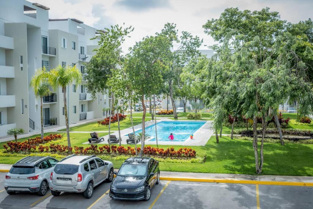 Depto 2 Rec. Con Vista A La Piscina En C. Privada Apartment Playa del Carmen Exterior photo